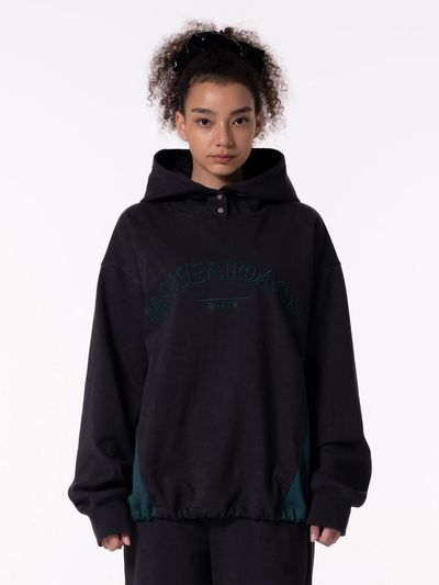 MAKE A TOAST MAKTO LOGO EMBROIDERY HOODED SWEATSHIRT - GRAY