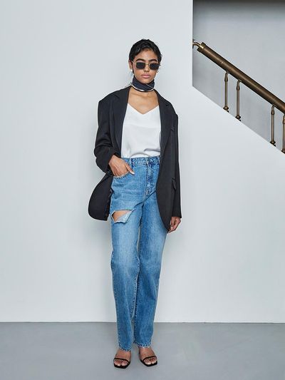 MAKE A TOAST RIPPED DENIM PANTS BLUE MTBBSPA01224
