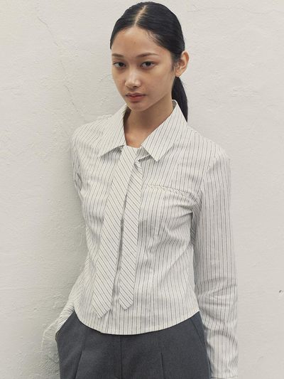 MAKE A TOAST SLIM FIT TIE SHIRT STRIPE MBDFTO002ST