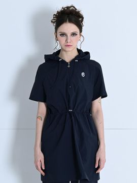 MAKE A TOAST STRING HOOD ANORAK DRESS NAVY MBCSOP005NV