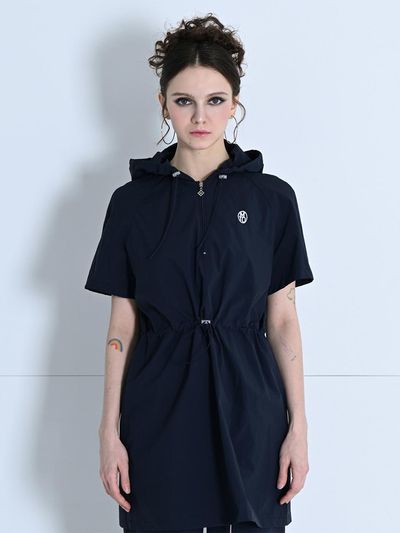 MAKE A TOAST STRING HOOD ANORAK DRESS NAVY MBCSOP005NV