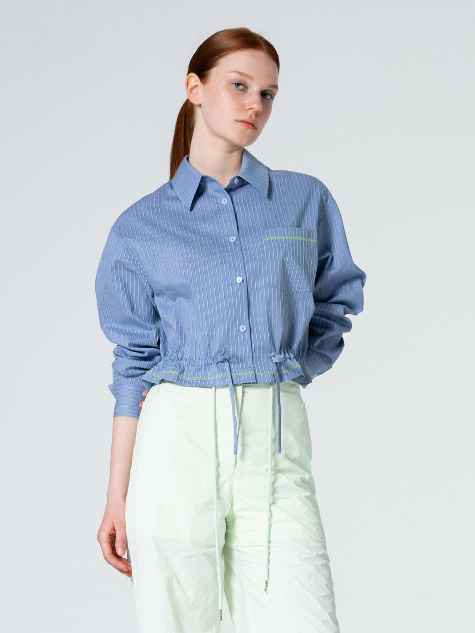 MAKE A TOAST STRIPED STRING SHIRT BLUE MBCSTO018BL