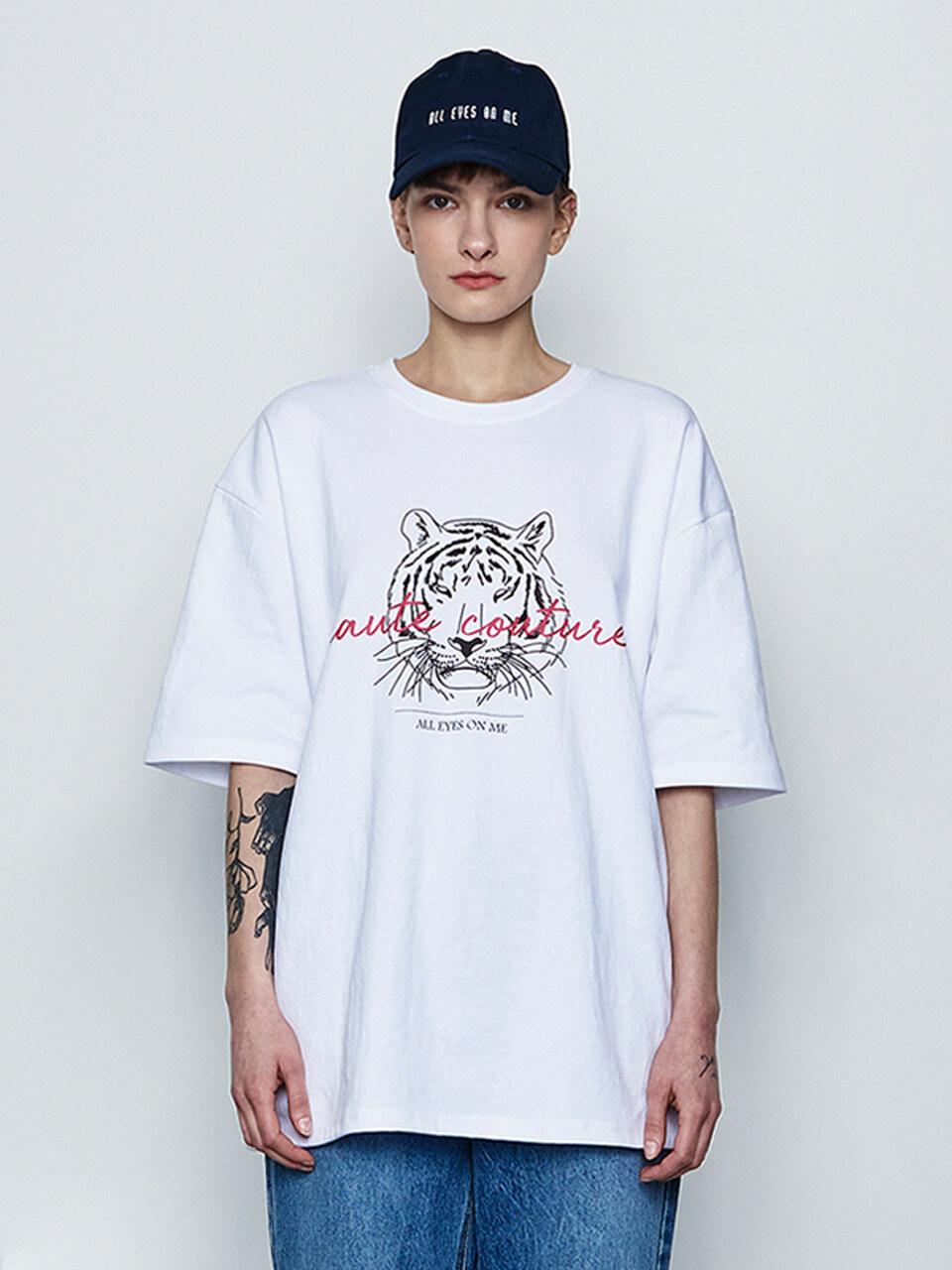 MAKE A TOAST TIGER BOXY T-SHIRTS WHITE MTBBSTP00601
