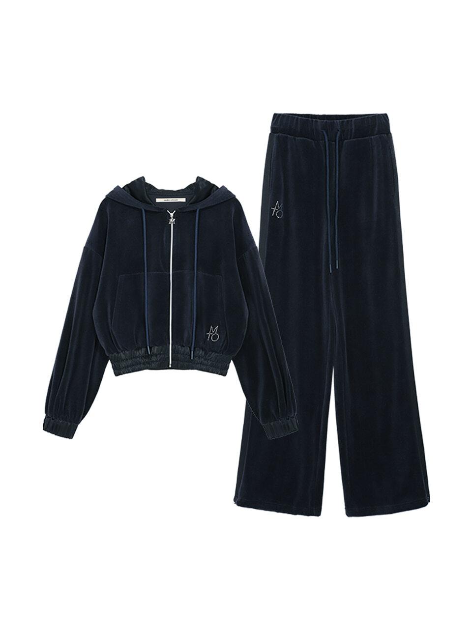 MAKE A TOAST VELVET SATIN TRAINING SET NAVY MBCSST005NV
