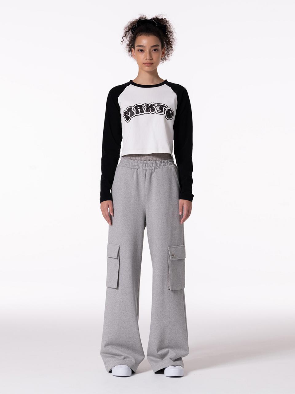MAKE A TOAST WAIST LAYERED BANDING PANTS - GRAY