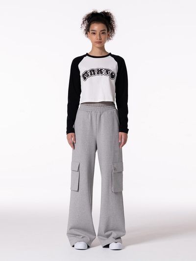 MAKE A TOAST WAIST LAYERED BANDING PANTS - GRAY