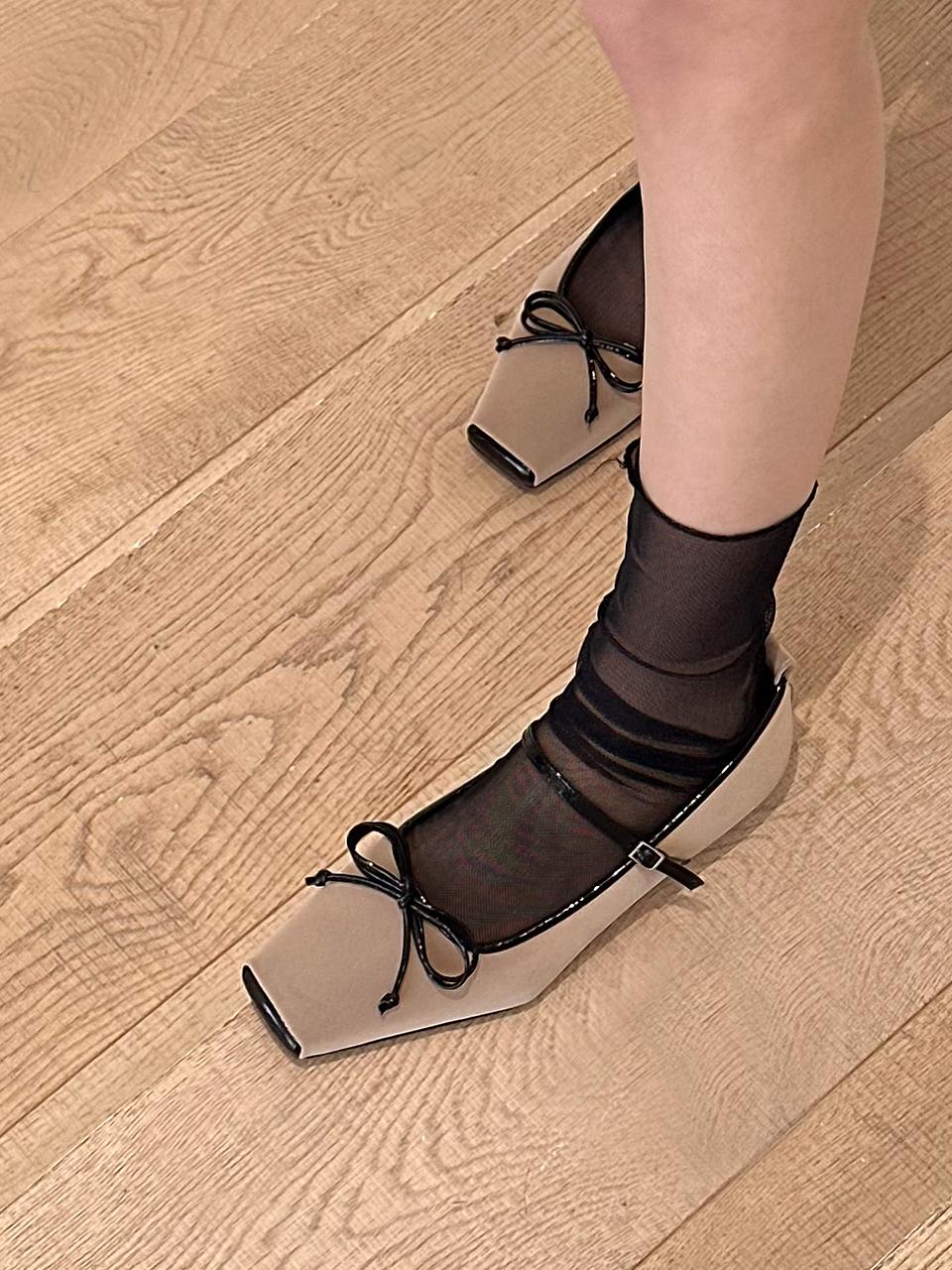MakMade Corps de Ballet Ribbon Mary Jane Flat_Beige