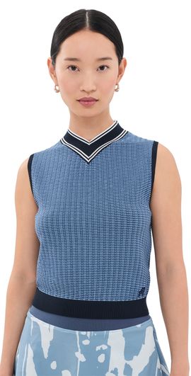 Malbon Malbon Ami Mock Neck Sweater Vest Vintage Indigo