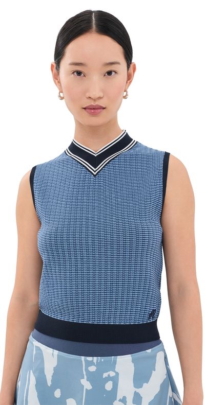 Malbon Malbon Ami Mock Neck Sweater Vest Vintage Indigo