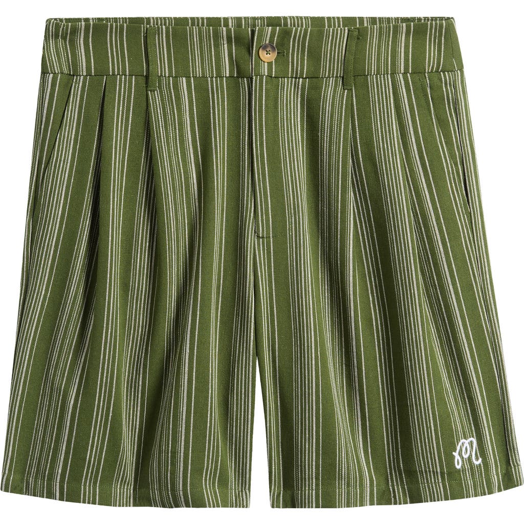 MALBON MALBON Arena Stripe Pleated Shorts