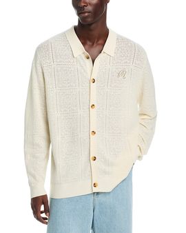 Malbon Malbon Relaxed Crochet Pattern Cardigan Sweater