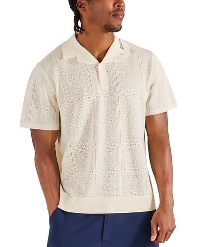Malbon Malbon Resort Crochet Relaxed Fit Polo Shirt