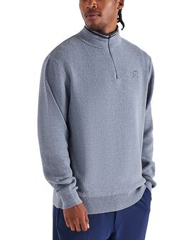 Malbon Malbon Sorrel Mock Neck Quarter Zip Cotton Blend Sweater