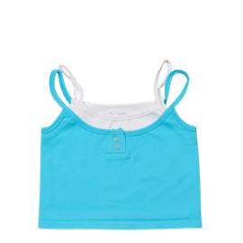 Malibu Sugar Malibu Sugar Double Layer Crop Ribbed Cami w/ Snaps