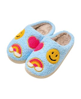 Malibu Sugar Malibu Sugar Girls' Happy Face, Rainbow, Hearts Slippers