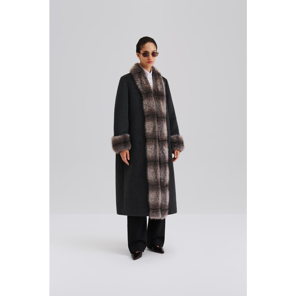 Malina Malina Anouk Yve Faux Fur Wool Coat