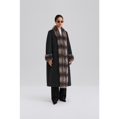 Malina Malina Anouk Yve Faux Fur Wool Coat