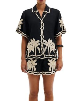 Malina Malina Armida Embroidered Short Sleeve Shirt