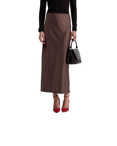 Malina Malina Aubree Satin Midi Skirt