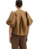Malina Malina Cleo Puff Sleeve Satin Blouse - 3