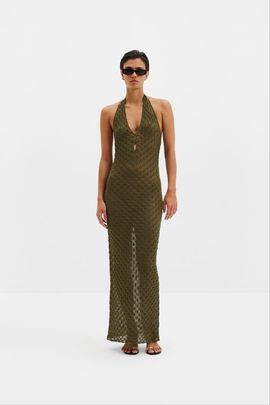 Malina Malina Esra Knitted Halterneck Maxi Dress
