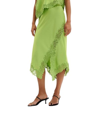 Malina Malina Heylin Asymmetric Lace Hem Midi Skirt