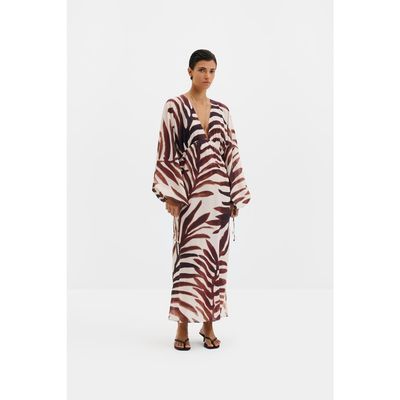 Malina Malina Joseline Sheer Drawstring Maxi Kaftan