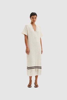 Malina Malina Kira Knitted Fringe Midi Dress