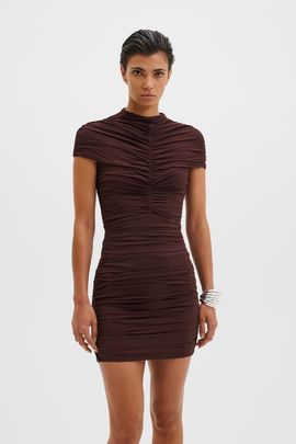 Malina Malina Loana Draped Chiffon Mini Dress