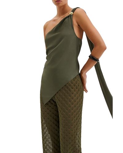 Malina Malina Neija Brooch Detailed One Shoulder Top