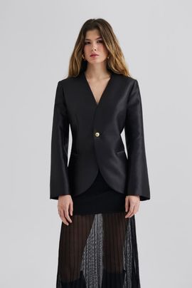 Malina Malina Nori Fitted Heavy Satin Blazer