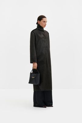 Malina Malina Phoebe Faux Pony Hair Long Coat