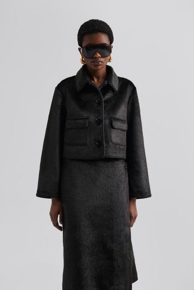 Malina Malina Seressa Faux Pony Hair Boxy Jacket