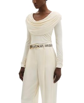 Malina Malina Signe Cowl Neck Jersey Top