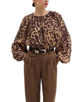 Malina Malina Sophie Button Detail Gathered Blouse