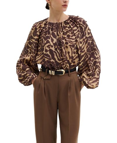Malina Malina Sophie Button Detail Gathered Blouse