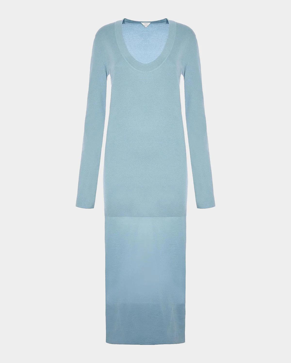 Malo Cashmere Sheer Panel Sweaterdress