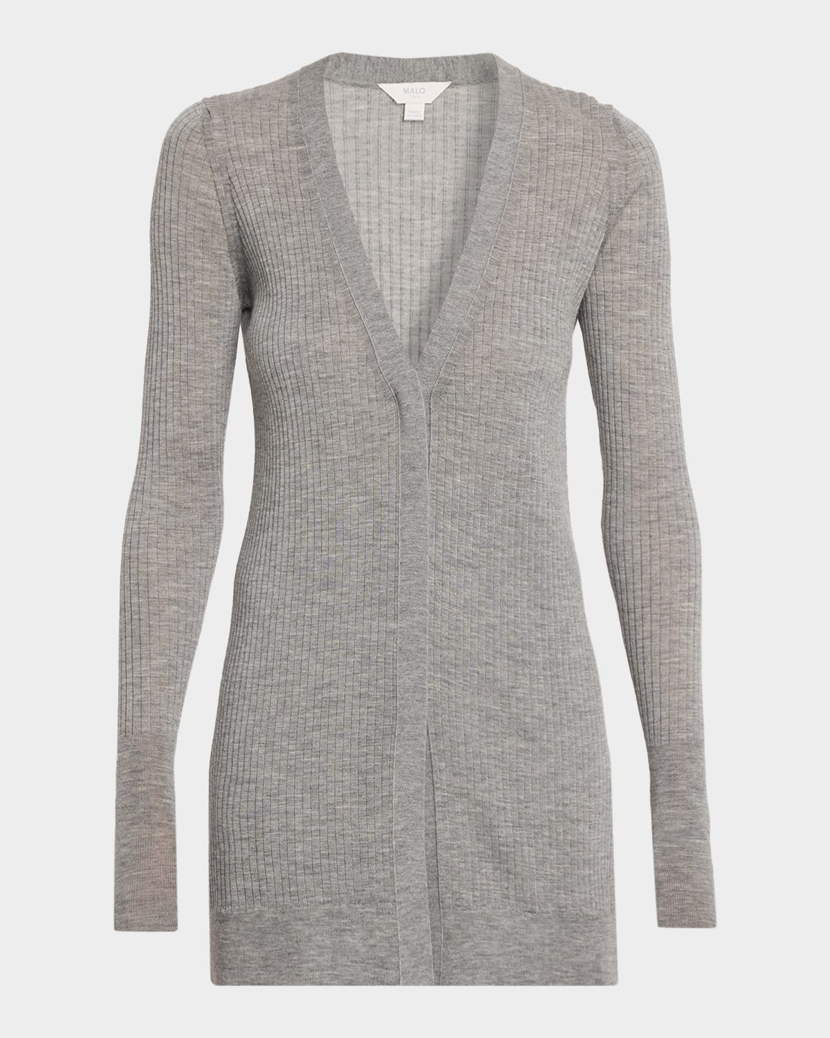 Malo Cashmere Wide Rib Long Cardigan