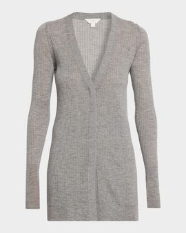 Malo Cashmere Wide Rib Long Cardigan