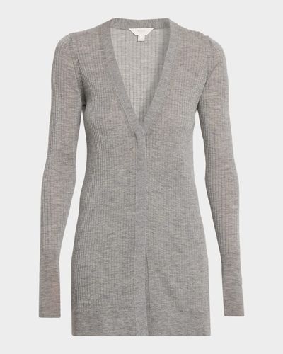 Malo Cashmere Wide Rib Long Cardigan