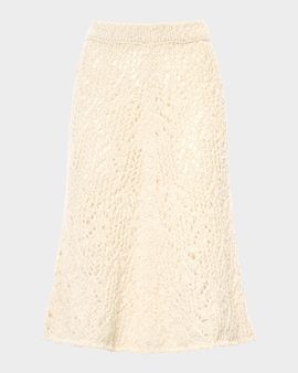 Malo Cotton Flamme Knit Midi Skirt