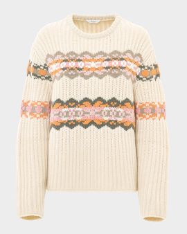 Malo Freya Fair Isle Cashmere Crewneck Sweater