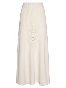 Malo Women's Cashmere Pointelle-Knit Maxi Skirt