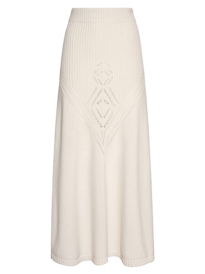 Malo Women's Cashmere Pointelle-Knit Maxi Skirt