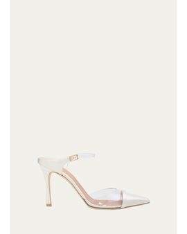 Malone Souliers 90mm Uma PVC Satin Mule Pumps