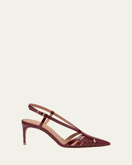 Malone Souliers Janette 70mm Patent Leather Slingback Pumps