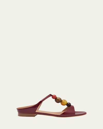 Malone Souliers Lena Beaded Patent Leather Sandals