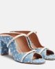 Malone Souliers Malone Souliers Norah 70 leather-trimmed denim mules - 1