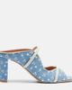 Malone Souliers Malone Souliers Norah 70 leather-trimmed denim mules - 4