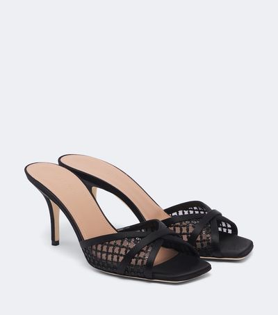 Malone Souliers Malone Souliers Perla satin and mesh mules